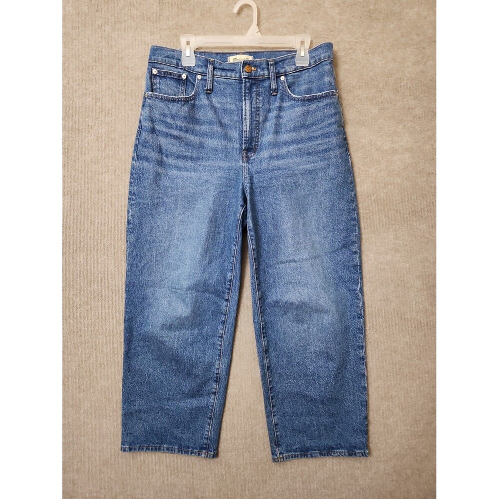 Madewell Perfect Vintage Wide-Leg Crop Jeans Womens 30 Blue Medium Wash - Picture 4 of 12
